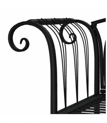 vidaXL Garden Bench | Black | Steel | Standard | Durable | Garden Bench