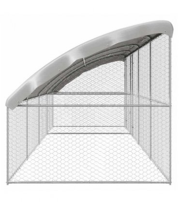 vidaXL Dog Kennel 4 pcs Silver 8 x 2 x 2 m Galvanised steel