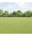 vidaXL Welded Wire Fence with Spikes 25 x 1.5 m Galvanised Steel Mesh