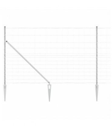 vidaXL Welded Wire Fence with Spikes 25 x 1.5 m Galvanised Steel Mesh