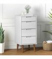 vidaXL Drawer Cabinet MOLDE White 40x35x82 cm Solid Wood Pine