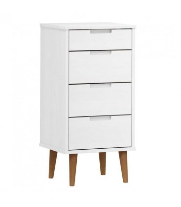 vidaXL Drawer Cabinet MOLDE White 40x35x82 cm Solid Wood Pine