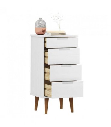 vidaXL Drawer Cabinet MOLDE White 40x35x82 cm Solid Wood Pine