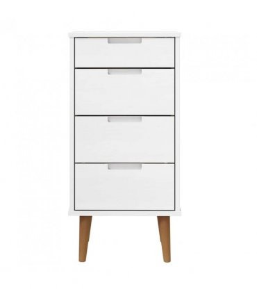 vidaXL Drawer Cabinet MOLDE White 40x35x82 cm Solid Wood Pine