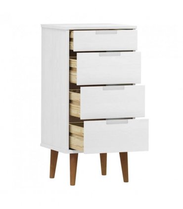 vidaXL Drawer Cabinet MOLDE White 40x35x82 cm Solid Wood Pine