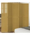 vidaXL Room Divider 5 Panels Brown Solid Wood Paulownia