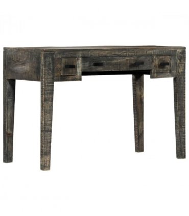 vidaXL Desk Black 110x50x75 cm Solid Mango Wood