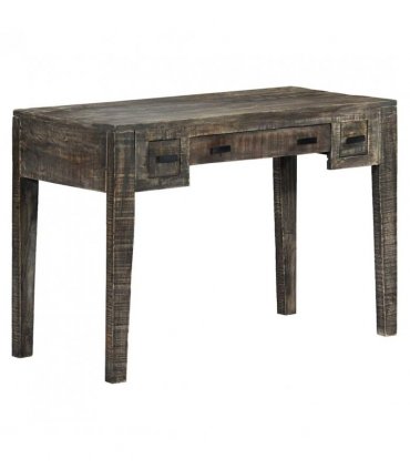 vidaXL Desk Black 110x50x75 cm Solid Mango Wood