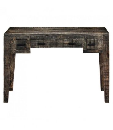 vidaXL Desk Black 110x50x75 cm Solid Mango Wood