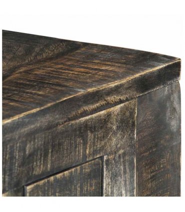 vidaXL Desk Black 110x50x75 cm Solid Mango Wood