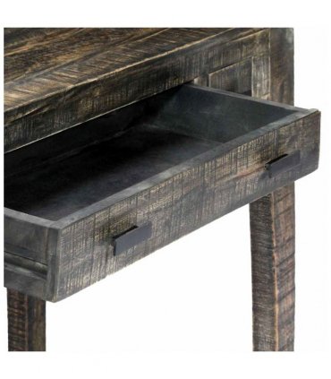 vidaXL Desk Black 110x50x75 cm Solid Mango Wood