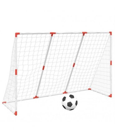 vidaXL Kids' Football Goal with Balls 2-in-1 White 184x64x124 cm
