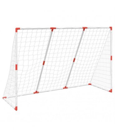 vidaXL Kids' Football Goal with Balls 2-in-1 White 184x64x124 cm