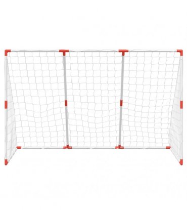 vidaXL Kids' Football Goal with Balls 2-in-1 White 184x64x124 cm