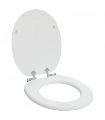 vidaXL Soft-Close Toilet Seat 2 pcs White 44 x 38 cm MDF board