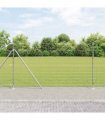 vidaXL Welded Wire Fence with Concrete Base 50 x 1.4 m Silver Mesh
