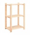 vidaXL 3-Tier Storage Rack 60x38x90 cm Solid Pinewood 150 kg