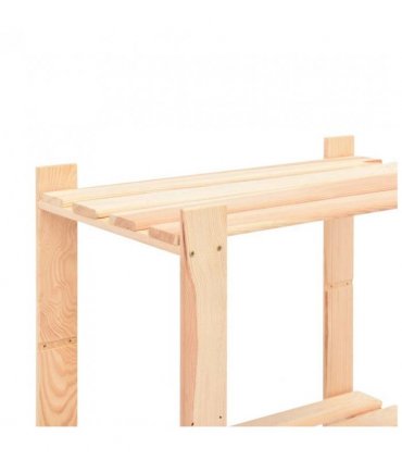 vidaXL 3-Tier Storage Rack 60x38x90 cm Solid Pinewood 150 kg