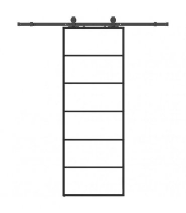 vidaXL Sliding Door with Hardware Set Black 76x205 cm ESG Glass