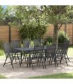 vidaXL Garden Dining Set Folding 9 pcs Anthracite Steel