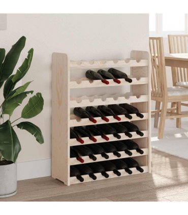 vidaXL Wine Rack 67.5x25x87 cm Solid Wood Pine