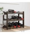 vidaXL Wine Rack for 12 Bottles Black Solid Wood Pine