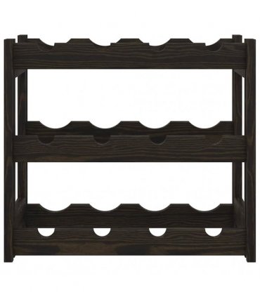 vidaXL Wine Rack for 12 Bottles Black Solid Wood Pine