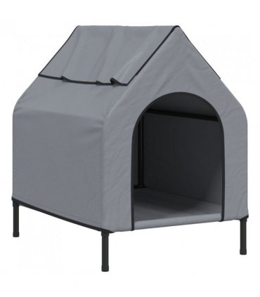 vidaXL Dog House Light Grey Oxford Fabric and Steel