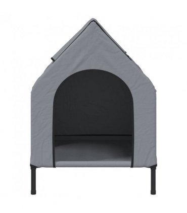 vidaXL Dog House Light Grey Oxford Fabric and Steel