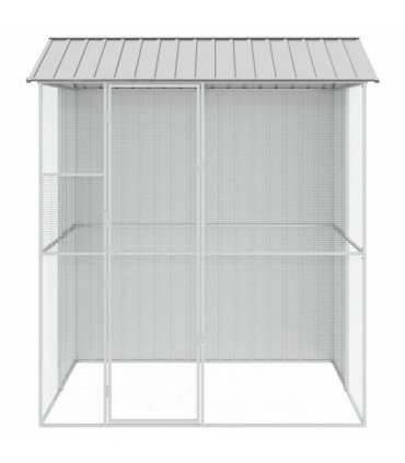 vidaXL Bird Cage with Storage Grey 215 x 210 x 247 cm Galvanised Steel