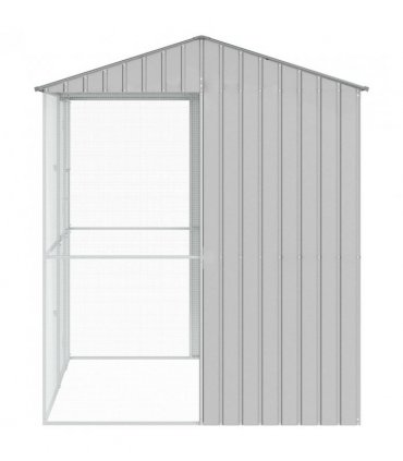 vidaXL Bird Cage with Storage Grey 215 x 210 x 247 cm Galvanised Steel