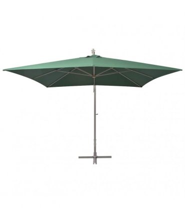 vidaXL Hanging Parasol | Green | Polyester Fabric | Large | Height-Adjustable