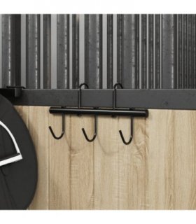 vidaXL Bridle Hanger with 5 Swivel Hooks Black Steel