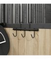 vidaXL Bridle Hanger with 5 Swivel Hooks Black Steel