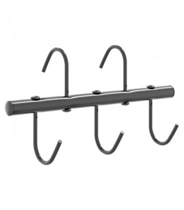 vidaXL Bridle Hanger with 5 Swivel Hooks Black Steel