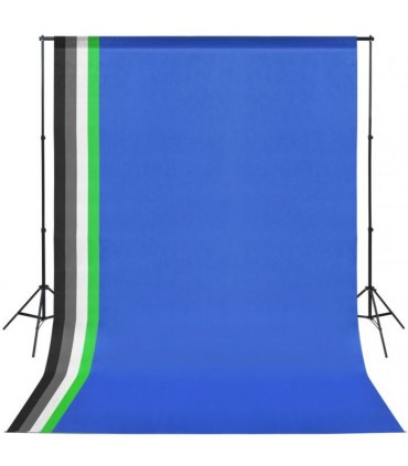 vidaXL Photo Studio Kit with 5 Coloured Backdrops and Adjustable Frame