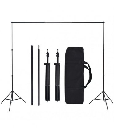 vidaXL Photo Studio Kit with 5 Coloured Backdrops and Adjustable Frame