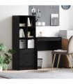 vidaXL Desk with Drawer with Shelf with Storage 2 pcs Black Oak