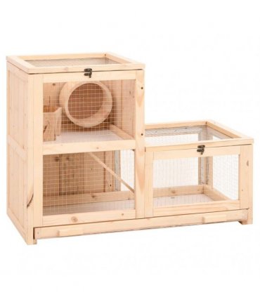 vidaXL Hamster Cage 81x40x60 cm Solid Wood Fir