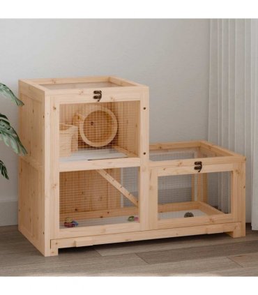 vidaXL Hamster Cage 81x40x60 cm Solid Wood Fir
