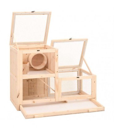 vidaXL Hamster Cage 81x40x60 cm Solid Wood Fir