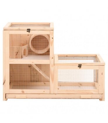 vidaXL Hamster Cage 81x40x60 cm Solid Wood Fir