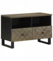 vidaXL TV Cabinet Black 70x33x46 cm Solid Wood Mango
