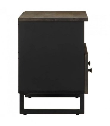 vidaXL TV Cabinet Black 70x33x46 cm Solid Wood Mango