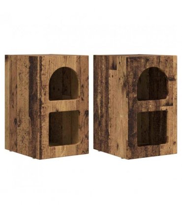 vidaXL Bedside Table ELST 2 pcs Old Wood 29.5 x 33.5 x 50 cm