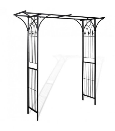 vidaXL Garden Arch | Black | Iron | 200 x 52 x 204 cm | Durable | Garden Arch