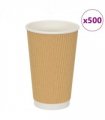 vidaXL Paper Coffee Cups 500 pcs 16oz 400ml Brown