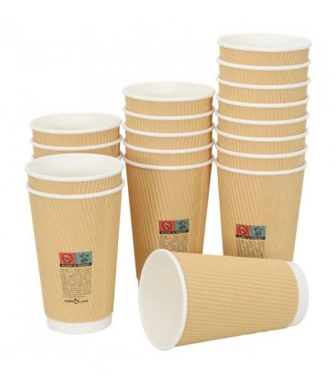 vidaXL Paper Coffee Cups 500 pcs 16oz 400ml Brown