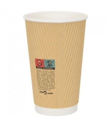 vidaXL Paper Coffee Cups 500 pcs 16oz 400ml Brown