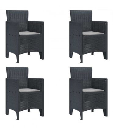 vidaXL Garden Chair 4 pcs Anthracite 53 x 49 x 85 cm Polypropylene